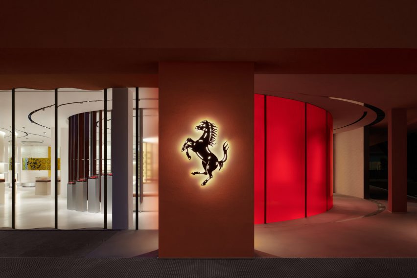 Ferrari Maranello store interior by Sybarite