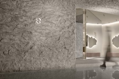 ToSummer Living Room has faux stone walls
