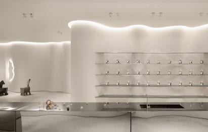 Shelves house the stores product at ToSummer Living Room