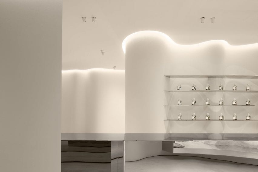 Shelving lines the walls