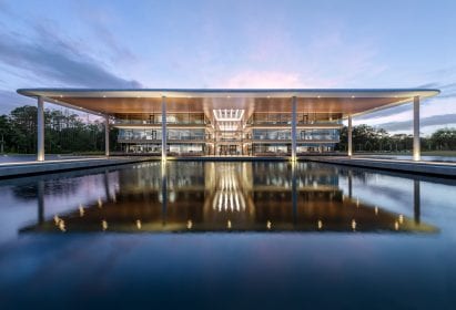 The PGA Tour headquarters is next to a lake