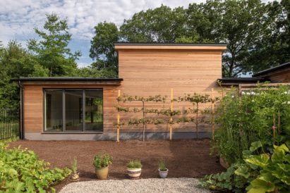 GRT Architects built a central courtyard between the house and workshop
