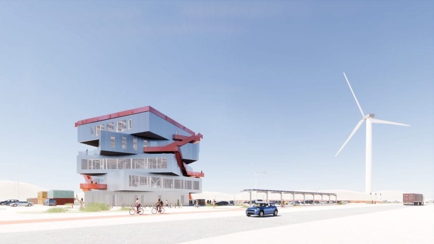The exterior of the Harbour Experience Centre by MVRDV