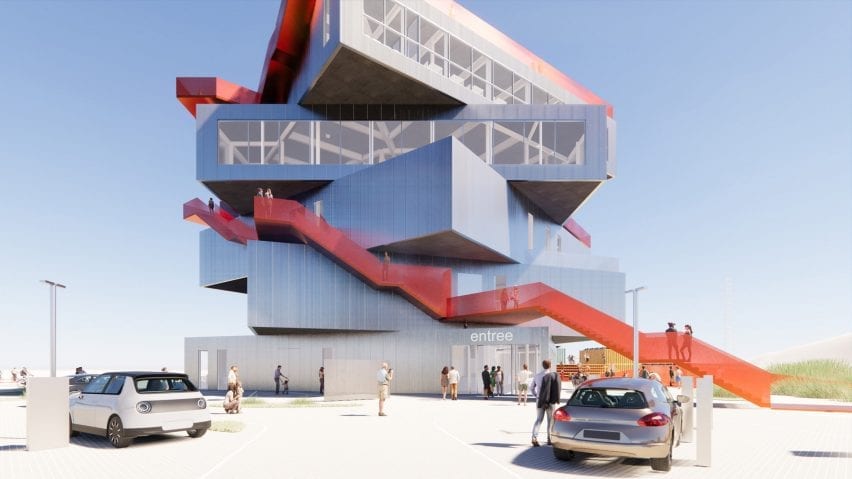 The exterior of the Harbour Experience Centre by MVRDV