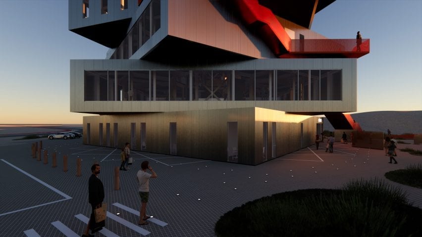 The exterior of the Harbour Experience Centre by MVRDV