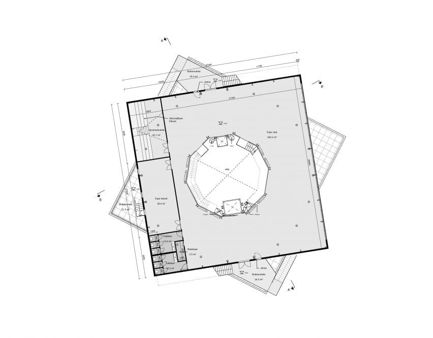 The second floor plan of Harbour Experience Centre by MVRDV