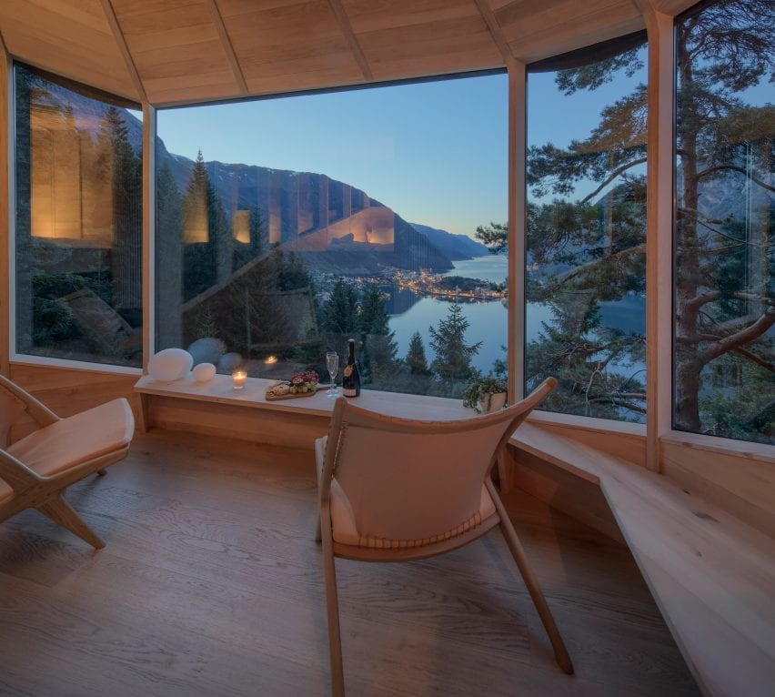 Interiors have views across the landscape