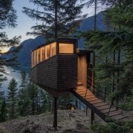 The structure is clad in in shingles