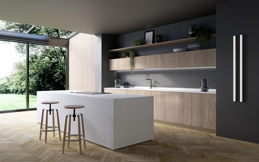 HI-MACS solid surface material in a kitchen