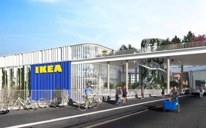 A visual of a city-centre IKEA store