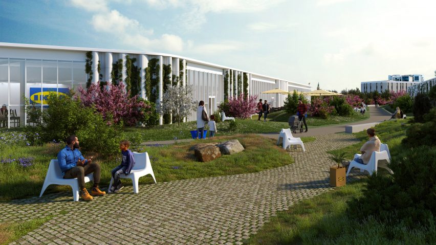 A rooftop park