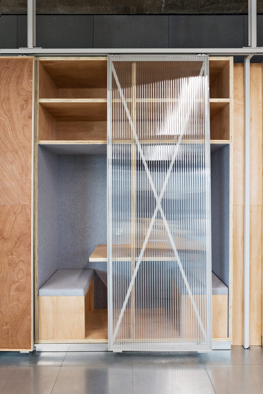 Glass door study space