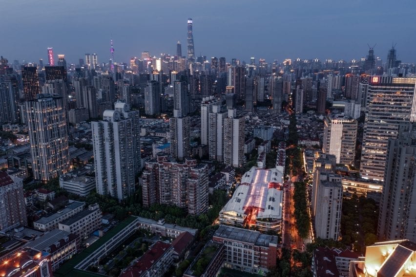 The building pictured from above