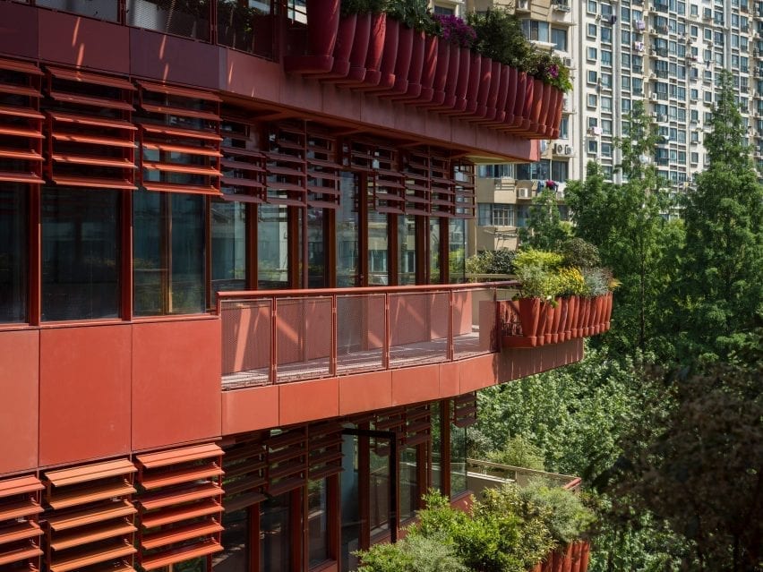 Balconies wrap around the offices