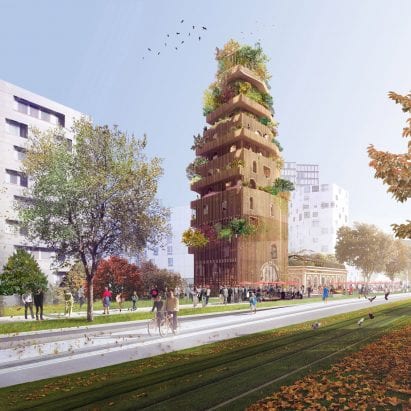 Timber tower by Lina Ghotmeh