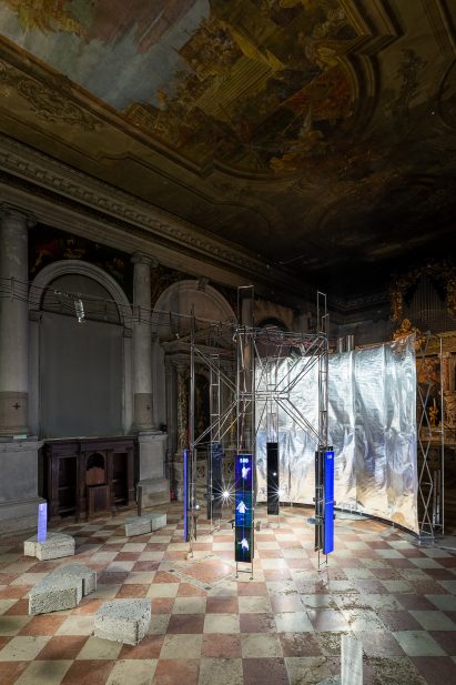 The structures have a space aesthetic at Planet of People