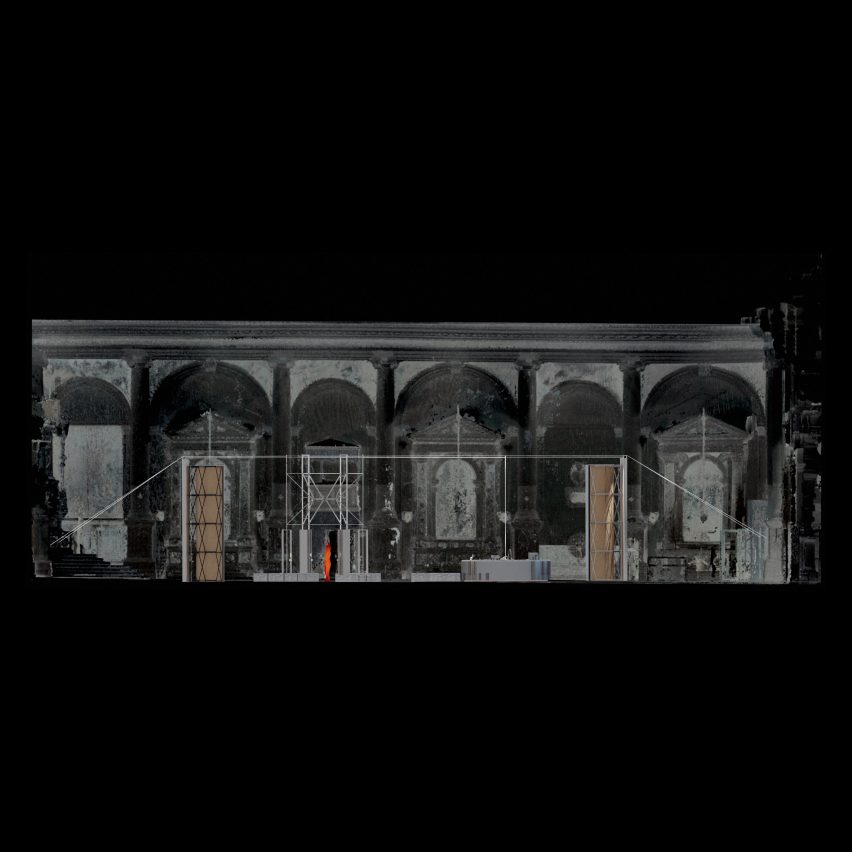 Elevation drawing of the pavilion