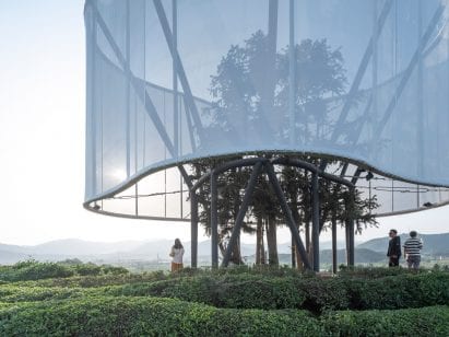 Lightweight steel structure encased in fabric