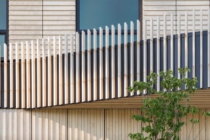 MGA wrapped Peavy Hall with timber