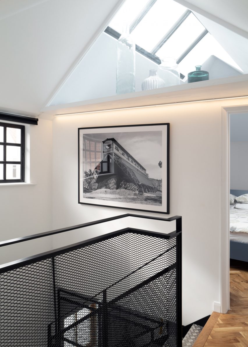 the roof was fitted with skylights