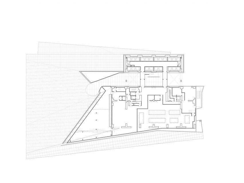 Upper level floor plan of the skyscraper