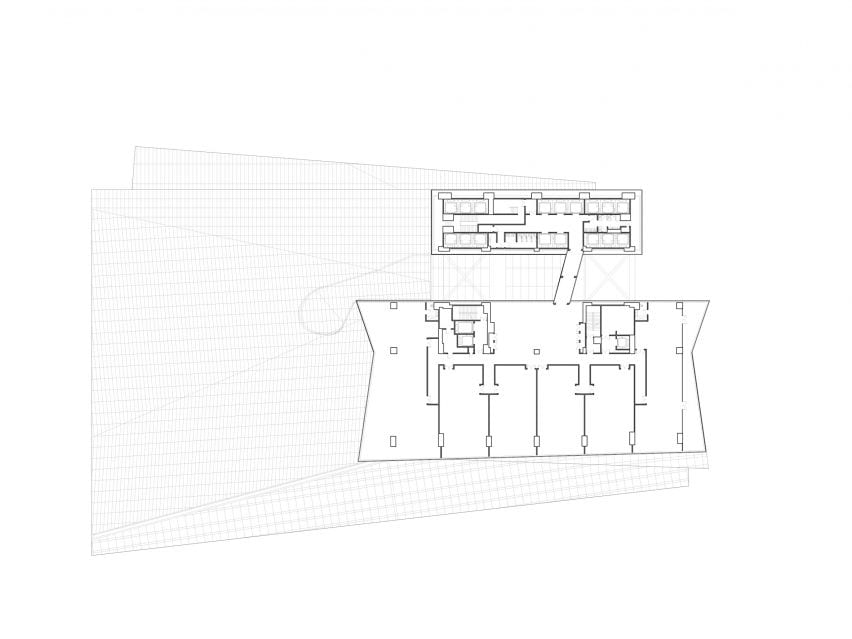 Ground floor plan of the tapered section of the skyscraper