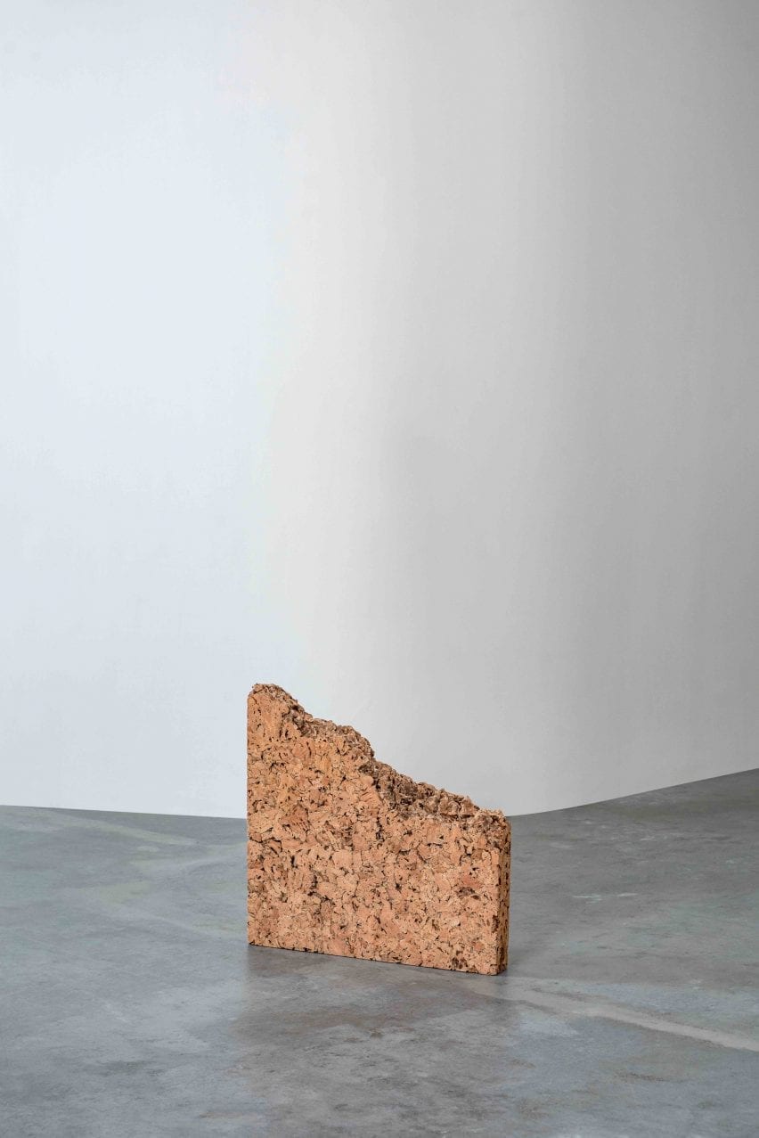Roughly textured block of cork