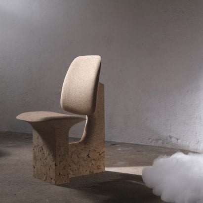 Noé Duchaufour-Lawrance creates furniture showcasing beauty of discarded burnt cork