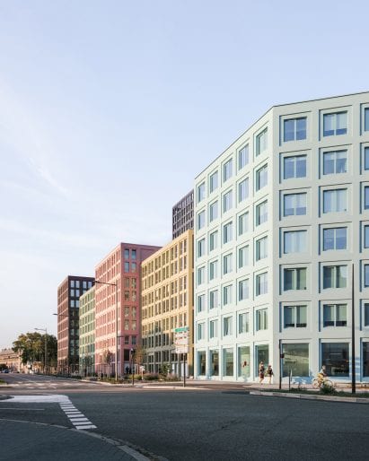 Pastel-coloured buildings by LAN Architecture