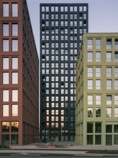 Windows on facades of Strasbourg development