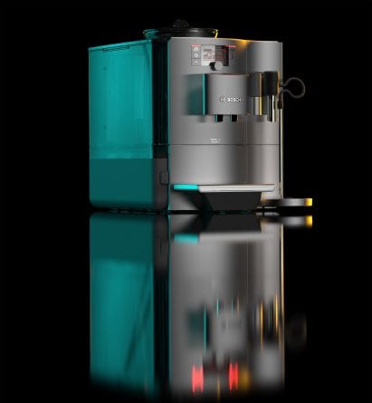 A render of a Bosch coffee machine