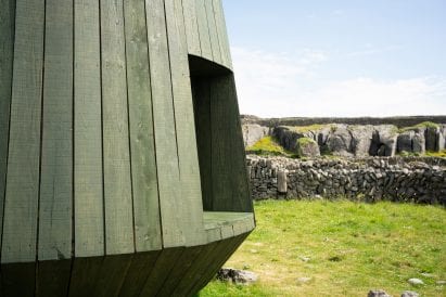 Seaweed-coloured larch cladding