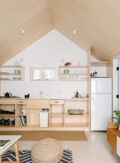 Plywood one-wall kitchen by Sheet/RockLA