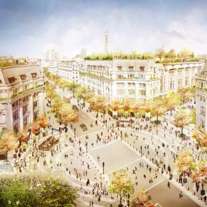 A visual of Oxford Circus pedestrianised