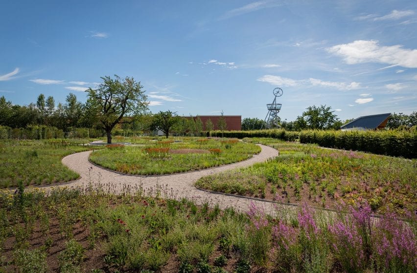 grasses and ferns were placed throughout