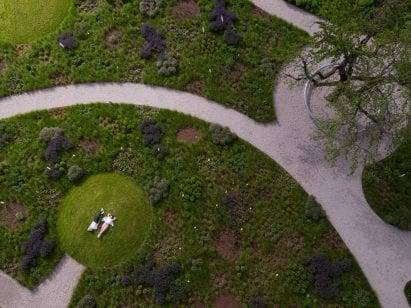 The Oudolf Garten has patches of lawn and planting
