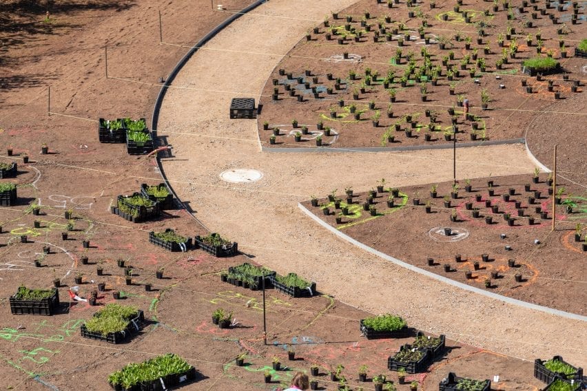 the gardens under construction