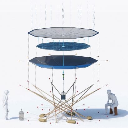 Construction diagram of solar water distiller