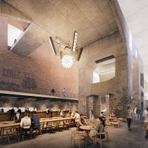 A cafe in a converted power plant by Herzog & de Meuron