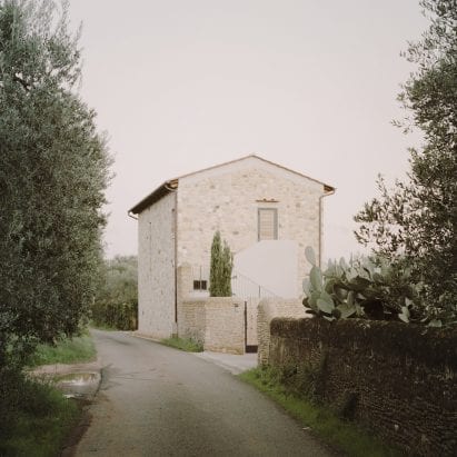 The home is located on a country road