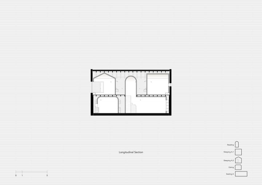 Long section, Puppeteers House by REDO Architects