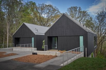 The studio buildings have gabled structures