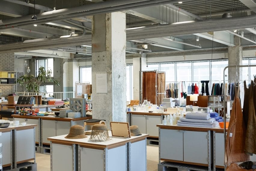 The retail space has an industrial look