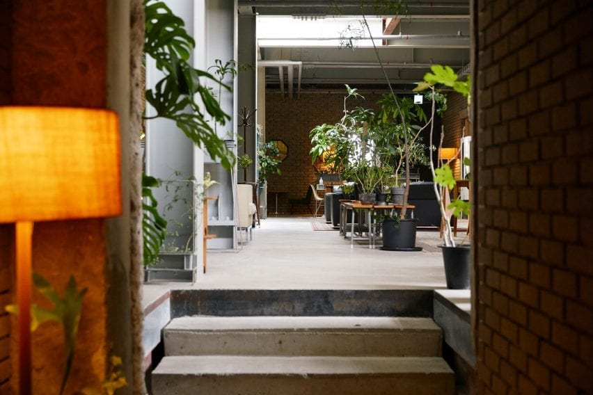 Skylights allow light to flood into the space