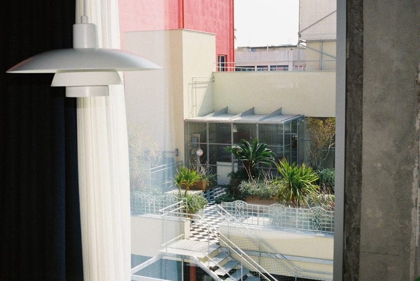 Terraces are filled with plants
