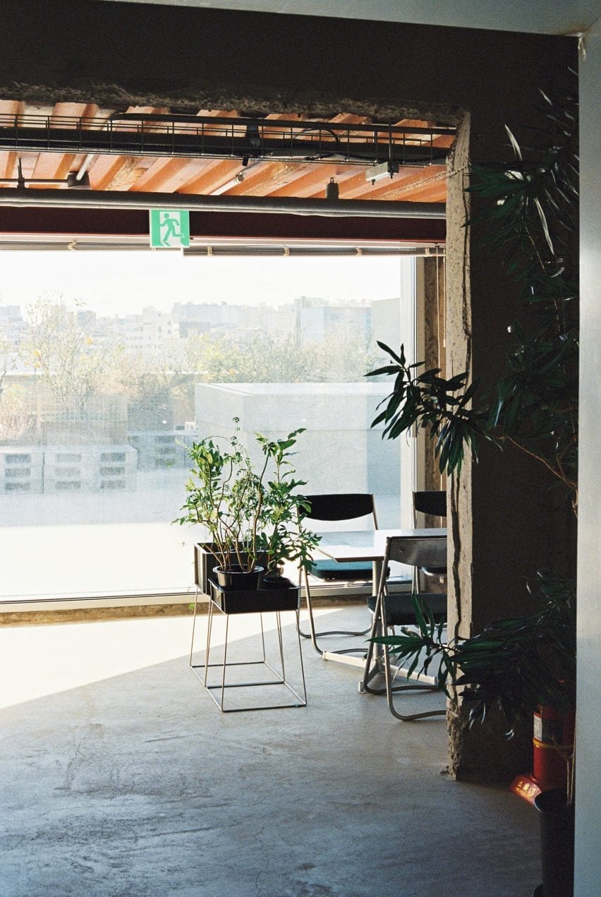 Large windows overlook the area