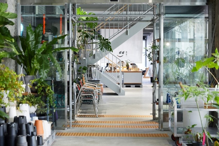 Plants fill the interior