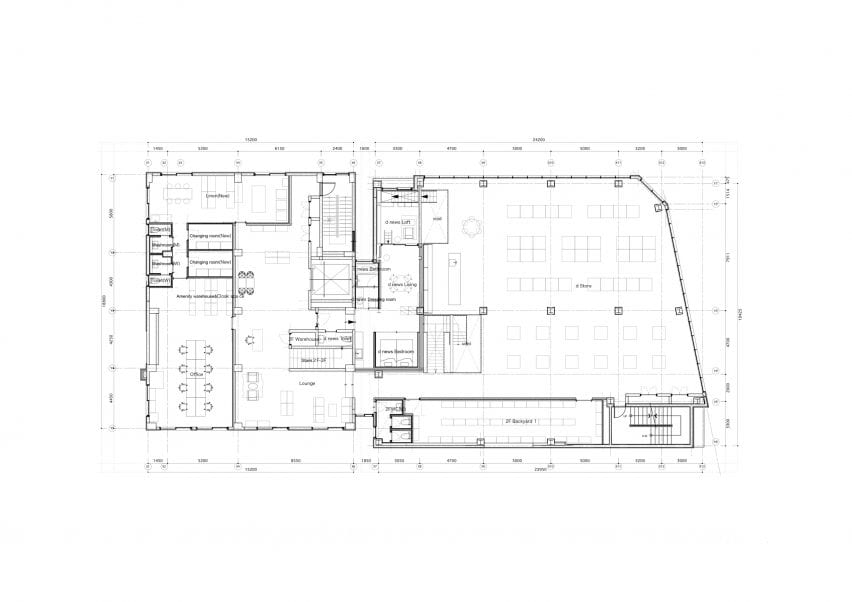 Second floor plan of the building