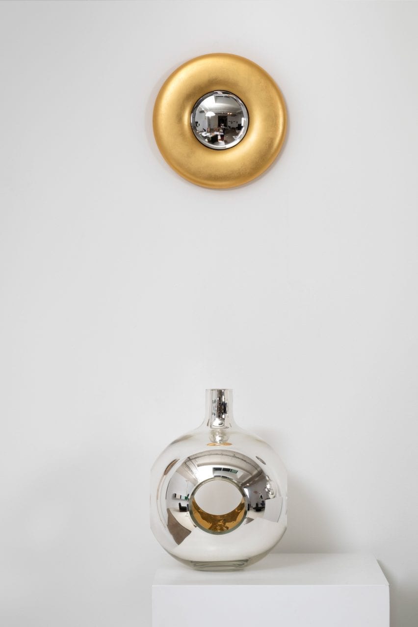 Convex Mirror Vases by Front