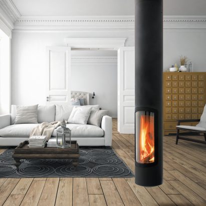 A suspended Slimfocus fireplace